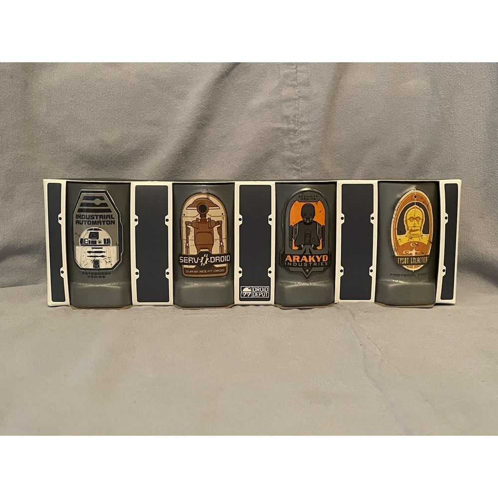 NEW Disney Star Wars Galaxy's Edge Droid Depot Shot Glass Set of 4 - R2D2 C3PO